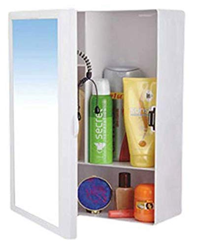 WATERTEC Polymer Bathroom Cabinet with Mirror (35 mc x 20 cm x 45 cm, White)