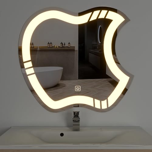 TINITALO Bathroom LED Mirror Home Mirror Wall Mirror with Touch Sensor, 3 Light Effects, Glass, Round LED-10 (36 x 36 Inch)