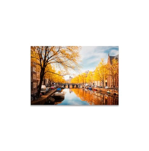 GADGETS WRAP Canvas Gallery Wrap Framed for Home Office Studio Living Room Decoration (14x11inch) - Yellow Trees