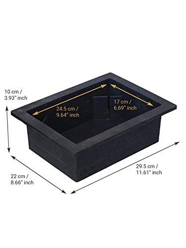 CRAFT SMITH Elegant Rectangular Water Fountain Plastic Tub (Size: 29.5 x 22x 10 CM | Colour: Black | Weight: 450 gram)