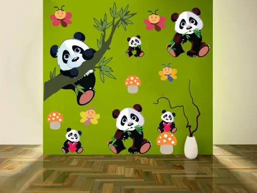 Best Stuff - Beautiful Blossom Panda Set Wall Sticker for Kids Room Home Decor (136 cm x 130 cm)- Code BD 04