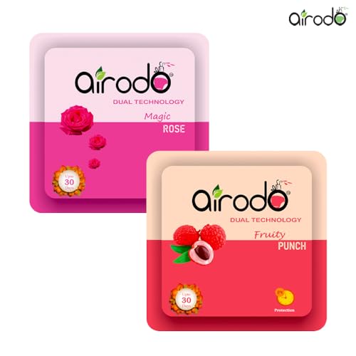 AIRODO Air/Room Freshener Magic Rose, Just Jasmine, Lovely Lavender & Citrus Blast Blocks with long lasting Automatic Fragrance Booster Lasts Up to 30 Days (Pack of 4,50gm)