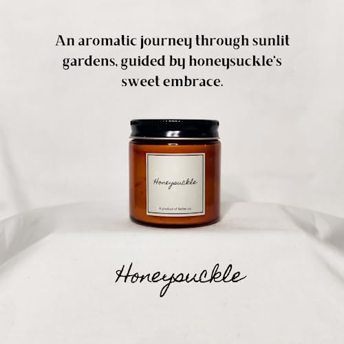 Better co Scented Soy Wax Amber Jar Candle Organic Luxury Aroma Burning Time Upto 20 Hours. Combo Pack of 3. Honeysuckle Lavender and Nutmeg + Coco.