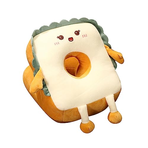 CALANDIS® Cute Toast Nap Pillow Seat Cushion Pad Ice Silky Cloth Travel Pillow 25X30Cm Happy | 1 Nap Pillow