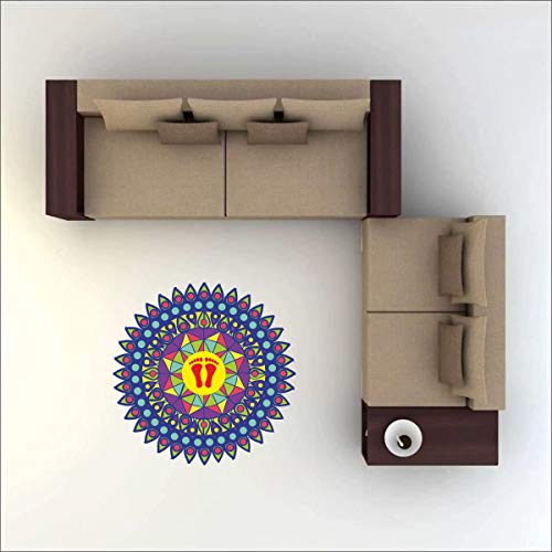 Diwali Special - Colourful Decorative Rangoli Sticker Size- 30 cm x 30 cm Set of 2 (AS157)