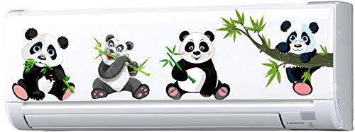 Decals Creation™ AC Sticker Fridge Sticker Wall Sticker Panda AC Stickers Standard Size (Pack of 1)