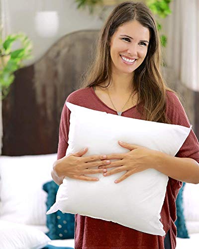 Livasto Unisex 100 GSM Premium Embossed Breathable Polycotton Microfiber Solid White Color Luxury Hotel Collections Super Soft & Fluffy Cushion (Set of 2) (24 x 24 Inch, X- Large)