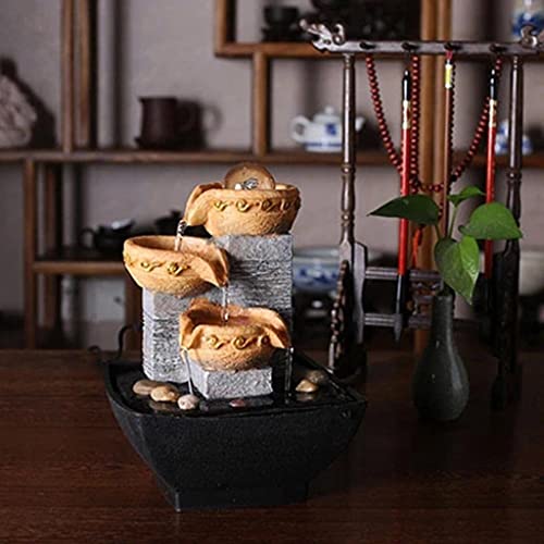 CALANDIS Indoor Feng Shui Tabletop Fountain Ornaments Relaxing Home Office Decor B