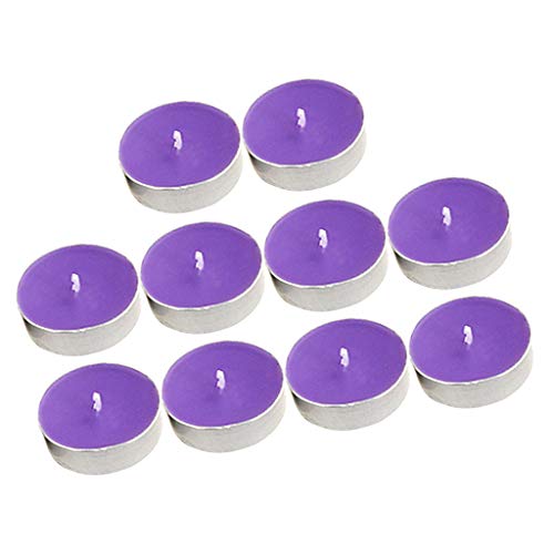 TOG 10pcs Smokeless Round Tealight Candles for Birthday | Festivals| Diwali| Pooja 3.5x1cm Purple'|Home & Kitchen| Home Decor| Candles'