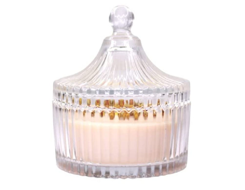 THE TINGE Hand Poured Smokeless Pure Elegance Soy Wax Rose Crystal Glass Jar Candle for Home Living Room Decor I Birthday Anniversary Gifting Scented Candle 20 Hours Burning Time