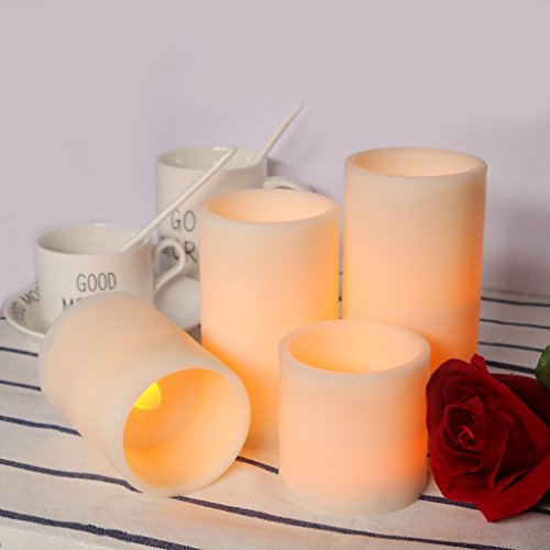 ATORSE® Set of 4 Pieces Flameless Led Candle Decorative Battery Candle for Candlelight Dinner