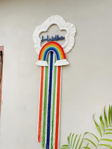 AK CRAFT STORE Rainbow Hanging with Customised Name |Rainbow Hanging |