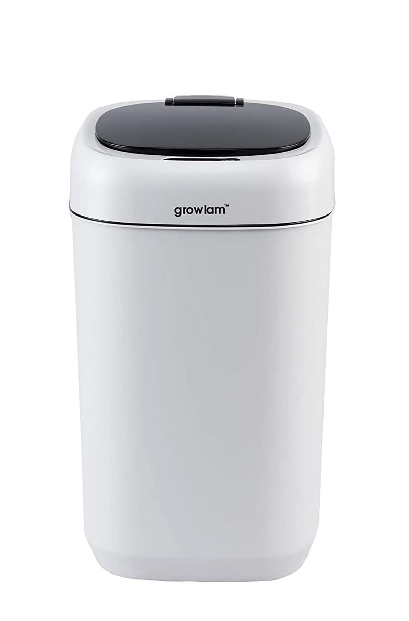 Growlam Motion Sensor Waste BIN with Lid, Automatic Waste dustbin, Hygienic, Sensor Bin Touchless Rectangular Trash Can for Bathroom, Bedroom, Room, Home, Kitchen, and Offices (9, White)