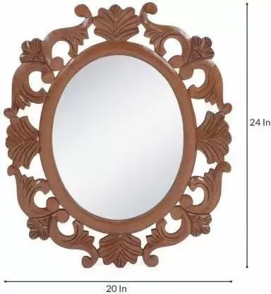 Vas Collection MDF Mirror Frame Fro Wall Decor,Bedroom,Living Room,Bathroom & Hallway(Brown)