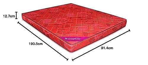 Magenta Siesta 5 Inch High Resilience Foam Dual Comfort Mattress, Single Size Medium Firm Mattress with Superior Comfort Pressure Relief & Cooler Sleeping -(Red, 75 X 36 X 5 Inch)