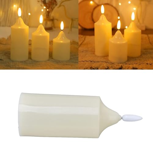 The Decor Affair Set of 3 Long-Lasting White LED Candles with Timer Function – Premium Flameless Candle Collection for Home Decor, Ambient Lighting, and Thoughtful Gifting