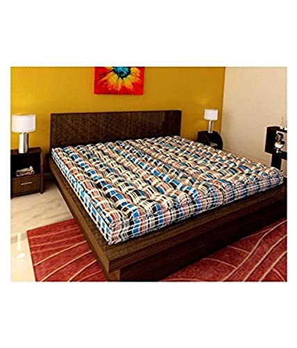 IRA Double Bed Soft Cotton Mattress Gadda (4 Inch) Blue - 5X6