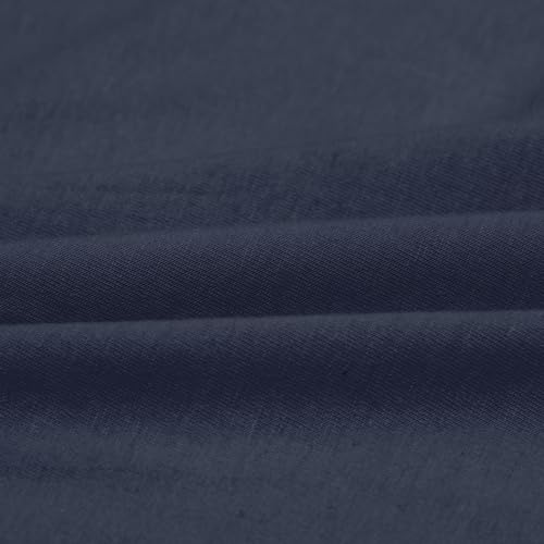 Haus & Kinder Wrinkle and Iron Free 100% Cotton Jersey (Soft T-Shirt Fabric) - Elastic Fitted Bedsheets King Size with 2 Pillow Cover - Fits Up to 8" Mattress- (78" X 72") Solid, King, Navy Heather