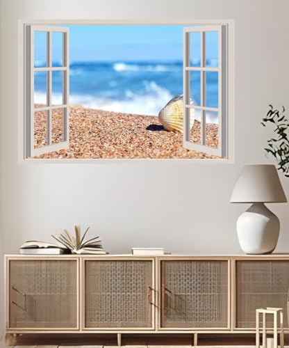 JVERF - JZZA28083 Shells Sea Sand| Self-Adhesive Open Window Wall Sticker