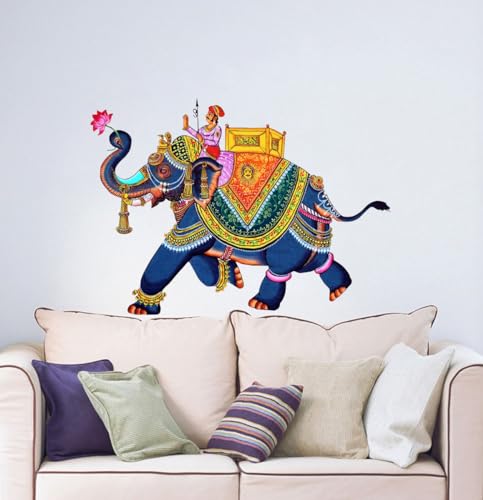 Vcreate Decor Decorative Traditional Elephant Wall Sticker & Decal,Size- 58 Cm X 50 Cm