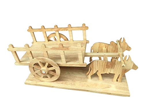 Wooden Handcrafted Bullock Cart for Decor Home Drawing Room & Antique Gift Item by Chandrakant Glass Works