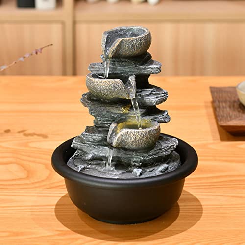 CALANDIS® Indoor Waterfall Fountains Meditation Relaxing Office Decor Desktop Fountain Pan | 1 Tabletop Fountainâ (EU Plug)