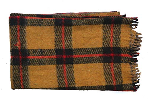 ELSTONE HOME Luxury Pure Woolen Blanket Single Bed for Hotel/Guest House/Hospital - Multicolor (Pack of 1)