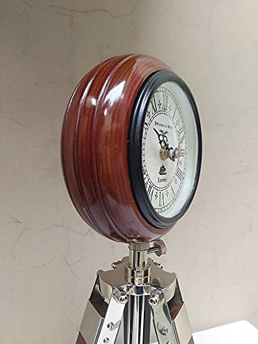 AHSKY Clock Handicraft Antique Table Desk Tripod Clock 15 inches