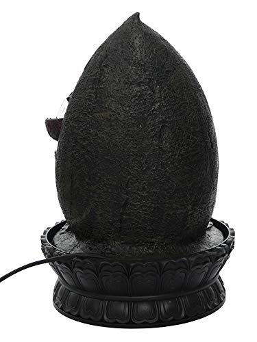 CHRONIKLE Polyresin Golden & Brown Buddha Showing Namaskara Mudra Table Top Home Decor 4 Designer Steps Water Fountain with Speed Controller Pump & LED (Size: 40 x 25 x 25CM | Weight: 2020 Gram)