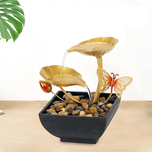 ATORSE® 2 Tiers Tabletop Fountain Tabletop Waterfall Cascading for Office Decoration Butterfly