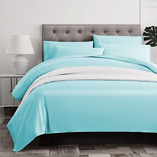 BASIC CHOICE 6 Piece Sheet Set - Luxury Soft 2000 Series Wrinkle & Fade Resistant Bed Sheets - King, Light Blue