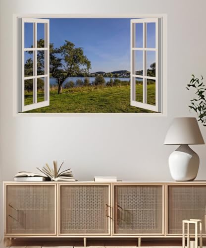 JVERF - JZZA22200 Germany Rivers| Self-Adhesive Open Window Wall Sticker