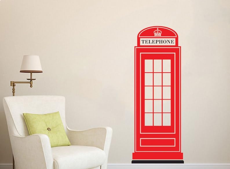 SnappySticker London Phone Booth PVC Vinyl Sticker (20CM X 7.4CM)