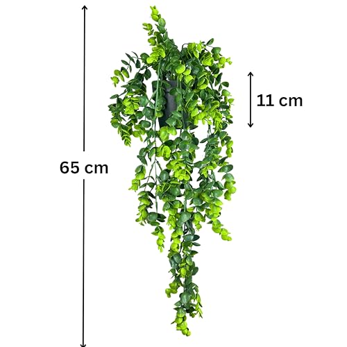 Tdas Plastic Artificial Plants With Pot Leaves Hanging Ivy Garlands Plant Greenery Vine Creeper Home Decor Door Wall Balcony Decoration Party Festival Craft (2 Pcs Design3)