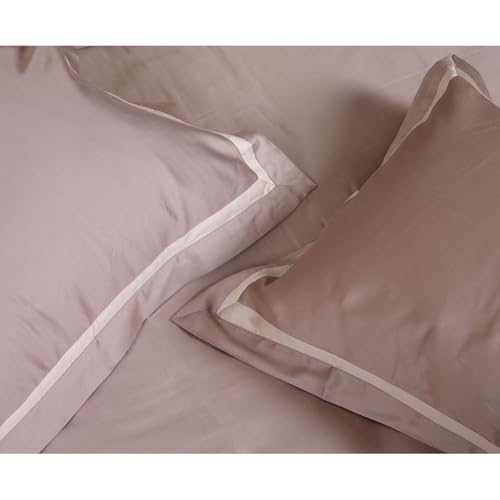 Etonner Audley Bold Border Taupe Double Bed Sheet