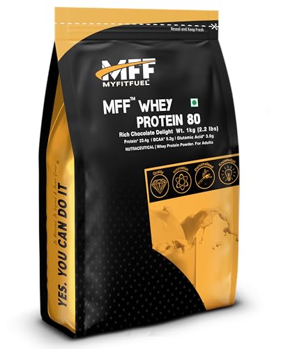 MyFitFuel MFF Whey Protein 80 | 1Kg, 30 Servings (Rich Chocolate Delight)