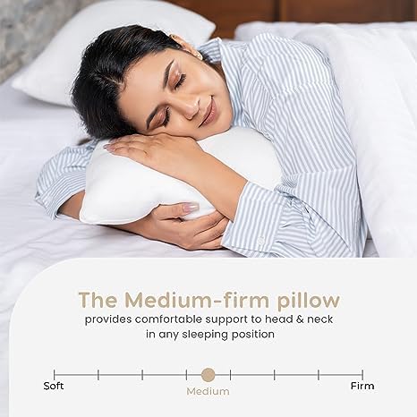 JMD Height Adjustable Microfiber Pillow Set of 2 for Sleeping - 16x24 Inches, White