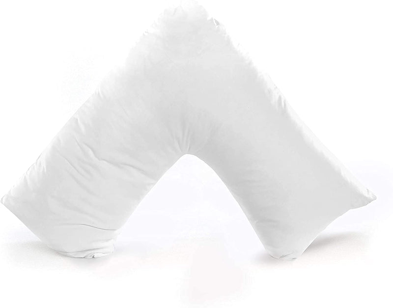 PumPum Orthopedic V Shaped Pillow with Complementary Pillowcase for Back and Neck Support - Ideal for Nursing, Maternity and Pregnancy,White