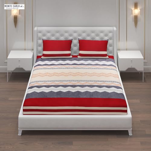 MOCA by Monte Carlo 120 TC Queen Size 2 Bedsheet with 4 Pillow Cover Set (23BS-DAZZLE-52)