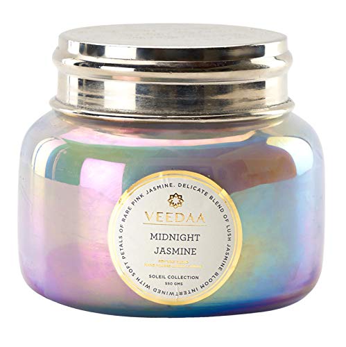 VEEDAA Midnight Jasmine Macaron Glass Soy Scented Candle (Burns 65 hours)