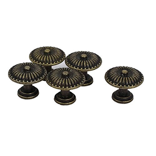 Echocart Door Drawer Round Shape Antique Pull Handle Bronze Tone 5pcs