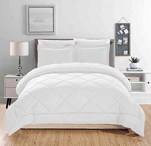 Homespun Soft Microfibre Quilt for Heavy Winter, Single Bed (60inch x 90inch), White Colored Razai