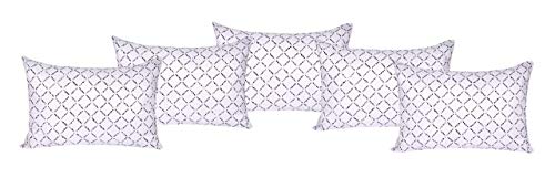 KINGLY Fibre Decor Reliance Filled 5 Piece Pillow Set - (Antique White, 16" x 24" inch)