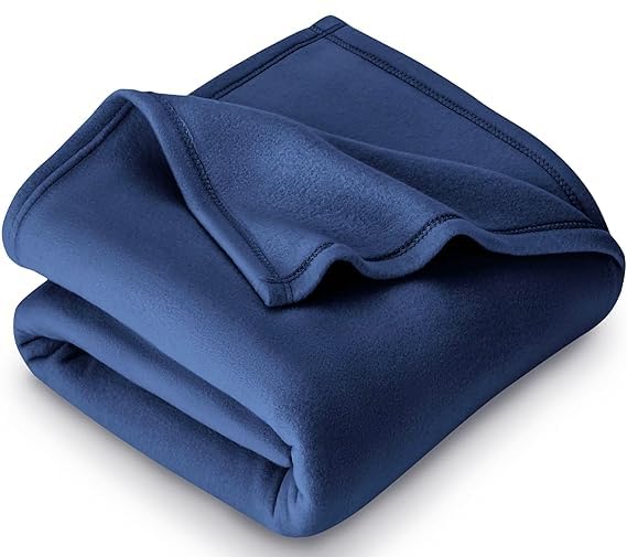 MAMRAJ 300 GSM Special for Heavy Winter Plain Light Weight Polar Fleece Blanket for Single Bed [ 60x90] (Blue)