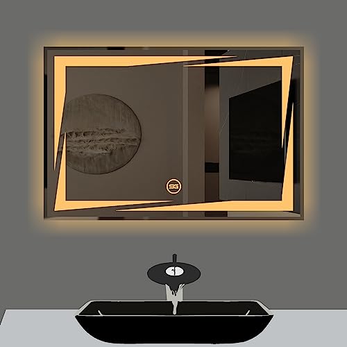 Spark Glass Rectangle LED Sensor Mirror - (White, Warm White, Mix Light) - (Size:18x24 Inch)