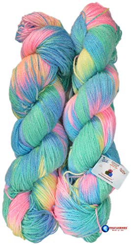 GANGA Glowing Star Printed Hand Knitting Yarn (Icey Pink) (Hanks-200gms)