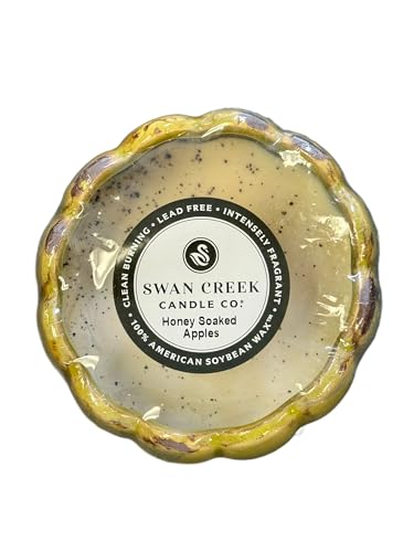 Swan Creek Petal Pot Candle Large Honey Soaked Apples 20oz, Green