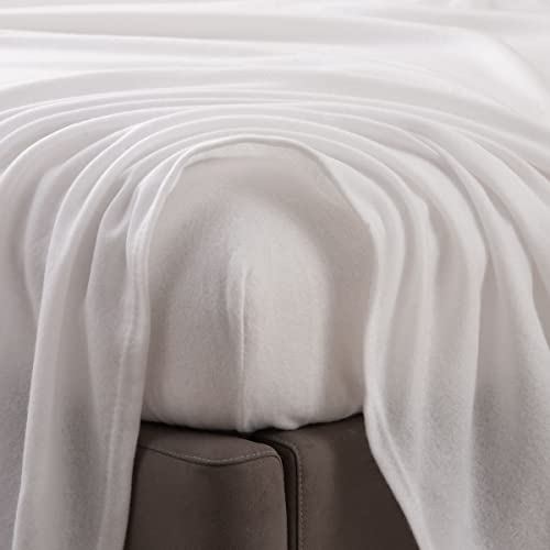 Super Soft Extra Plush Fleece Sheet Set. Cozy, Warm, Durable, Smooth, Breathable Winter Sheets in Solid Colors. Christina Collection (Full, Winter White)