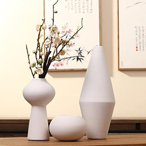 Trendy Retail® White Vase Shabby Chic Ceramic Flower Vase Solid Pot Tabletop Ornament A