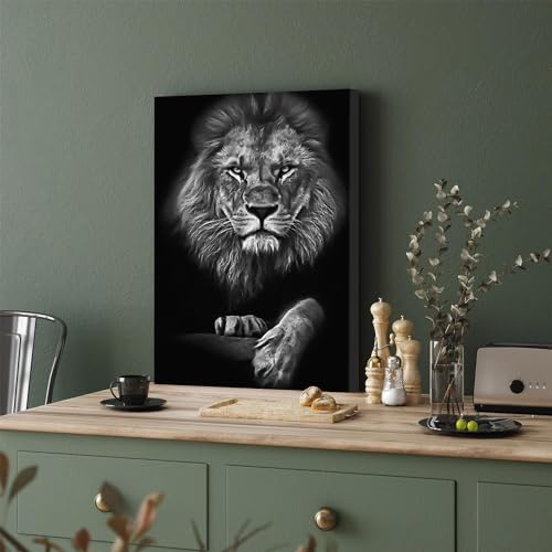 GADGETS WRAP Canvas Gallery Wrap Framed for Home Office Studio Living Room Decoration (11x17inch) - GOLDEN EYED LION